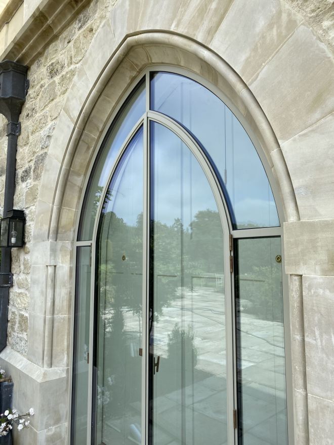 Stone arched windows