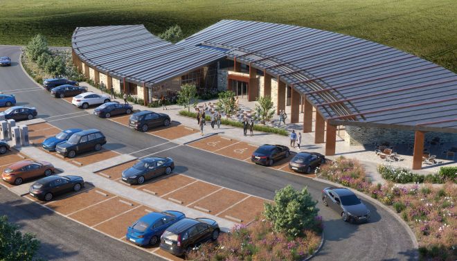 Proposed new Chicklade Service Station on A303 with EV charging